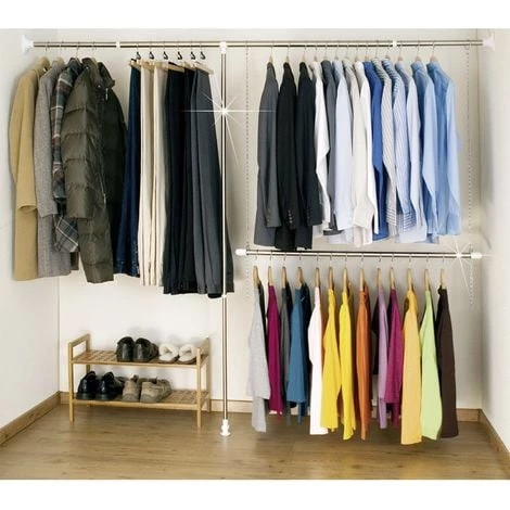 WENKO Penderie Ouverte Télescopique - L. 150 / 245 Cm - Acier - 245 X 204 - Argent 5 WENKO Penderie Ouverte Télescopique - L. 150 / 245 Cm - Acier - 245 X 204 - Argent – Image 3