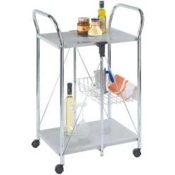 WENKO Desserte De Cuisine Repliable Sunny - L. 56 X H. 90 Cm - 56,5 X 44 X 90,5 - Argent