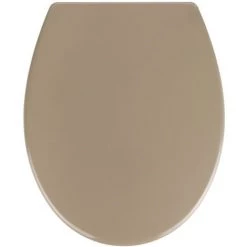 WENKO Abattant WC Easy-Close - Abaissement Automatique - Duroplast - 37,5 X 44,5 - Taupe