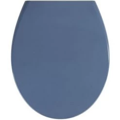 WENKO Abattant WC Sérénité - Abaissement Automatique - Duroplastique - 37,5 X 44,5 - Bleu Foncé