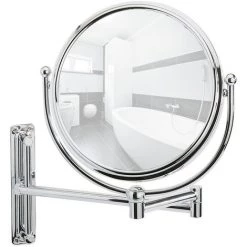 WENKO Miroir Mural Grossissant De Salle De Bain Deluxe - Diam. 19 Cm - Diam. 19 - Argent