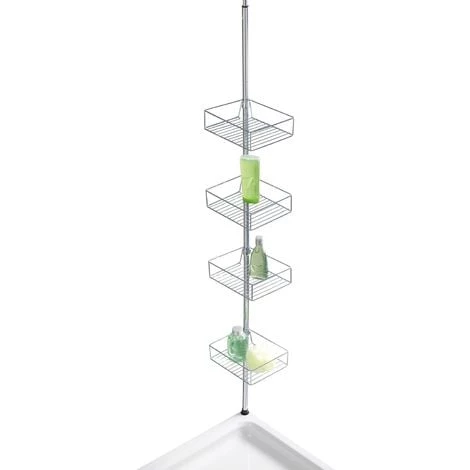 WENKO Etagère De Douche Extensible Domaso - L. 25 X H. 65/275 Cm - 25 X 20 X 275 - Argent 3 WENKO Etagère De Douche Extensible Domaso - L. 25 X H. 65/275 Cm - 25 X 20 X 275 - Argent
