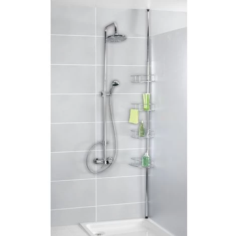 WENKO Etagère De Douche Extensible Dolcedo - L. 31 X H. 65/275 Cm - 25 X 20 X 275 - Argent 5 WENKO Etagère De Douche Extensible Dolcedo - L. 31 X H. 65/275 Cm - 25 X 20 X 275 - Argent – Image 3