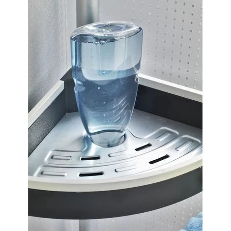 WENKO Etagère De Douche Extensible Wave - L. 27 X H. 70/260 Cm - 27 X 20 X 260 - Argent 6 WENKO Etagère De Douche Extensible Wave - L. 27 X H. 70/260 Cm - 27 X 20 X 260 - Argent – Image 4