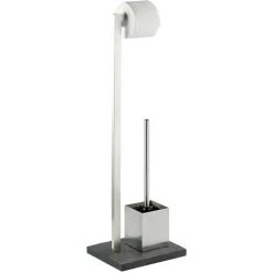 WENKO Valet WC Design Ardoise Slate - H. 73 Cm - 23 X 19,5 X 73,5 - Gris Foncé