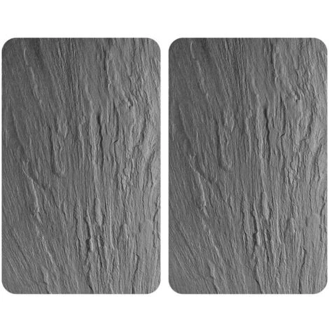 Couvre-plaques De Cuisson 3-en-1, Verre Motifs Ardoise, 52 X 30 Cm, 2 Pièces Wenko 3 Couvre-plaques De Cuisson 3-en-1, Verre Motifs Ardoise, 52 X 30 Cm, 2 Pièces Wenko