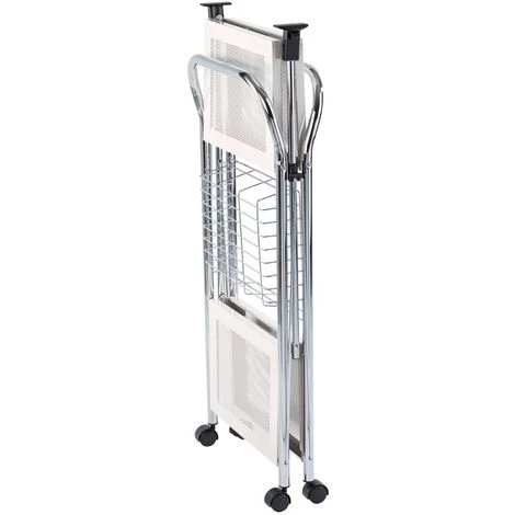 WENKO Desserte De Cuisine Repliable Sunny - L. 56 X H. 90 Cm - 56 X 44 X 90 - Blanc 4 WENKO Desserte De Cuisine Repliable Sunny - L. 56 X H. 90 Cm - 56 X 44 X 90 - Blanc – Image 2