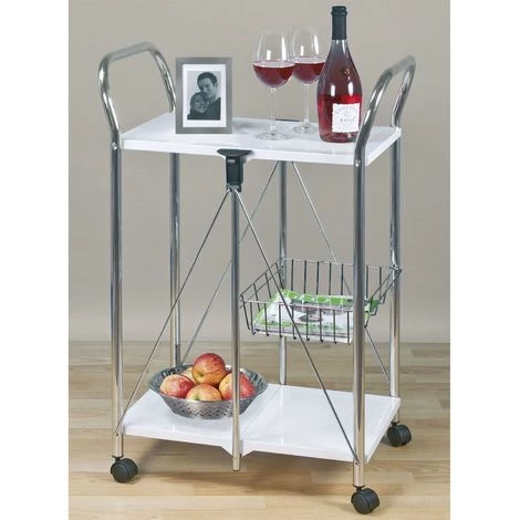 WENKO Desserte De Cuisine Repliable Sunny - L. 56 X H. 90 Cm - 56 X 44 X 90 - Blanc 5 WENKO Desserte De Cuisine Repliable Sunny - L. 56 X H. 90 Cm - 56 X 44 X 90 - Blanc – Image 3