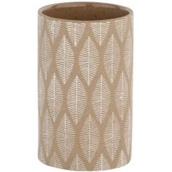 WENKO Gobelet De Salle De Bain Design Tupian - Céramique - Diam. 7 X 12 - Beige