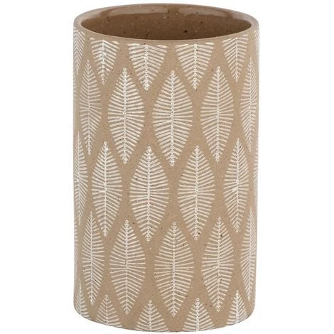 WENKO Gobelet De Salle De Bain Design Tupian - Céramique - Diam. 7 X 12 - Beige 3 WENKO Gobelet De Salle De Bain Design Tupian - Céramique - Diam. 7 X 12 - Beige