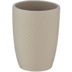 WENKO Gobelet Porte Brosses à Dents Punto - Céramique - Diam. 8 X 11 - Marron