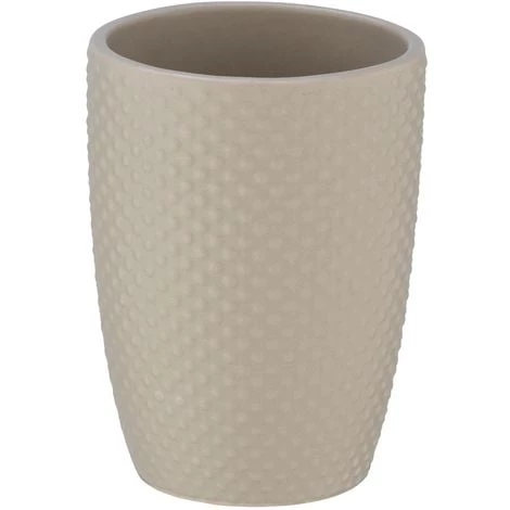 WENKO Gobelet Porte Brosses à Dents Punto - Céramique - Diam. 8 X 11 - Marron 3 WENKO Gobelet Porte Brosses à Dents Punto - Céramique - Diam. 8 X 11 - Marron