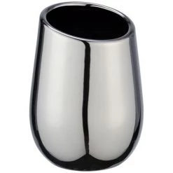WENKO Gobelet De Salle De Bain Design Badi - Diam. 8 X 11 - Argent