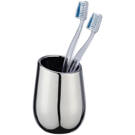 WENKO Gobelet De Salle De Bain Design Badi - Diam. 8 X 11 - Argent 4 WENKO Gobelet De Salle De Bain Design Badi - Diam. 8 X 11 - Argent – Image 2