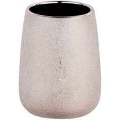 WENKO Gobelet De Salle De Bain Design Glimma - Argent - Diam. 8 X 10 - Rose
