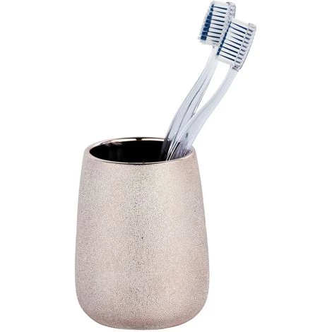 WENKO Gobelet De Salle De Bain Design Glimma - Argent - Diam. 8 X 10 - Rose 4 WENKO Gobelet De Salle De Bain Design Glimma - Argent - Diam. 8 X 10 - Rose – Image 2