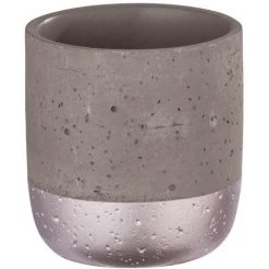 WENKO Gobelet De Salle De Bain Design Mauve - Diam. 8 X 9 - Gris