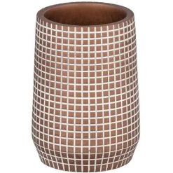 WENKO Gobelet De Salle De Bain Design Ohrid - Diam. 7 X 10 - Marron