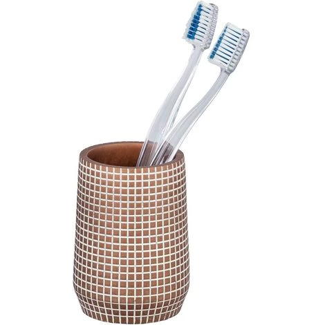 WENKO Gobelet De Salle De Bain Design Ohrid - Diam. 7 X 10 - Marron 4 WENKO Gobelet De Salle De Bain Design Ohrid - Diam. 7 X 10 - Marron – Image 2