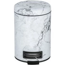 WENKO Poubelle à Pédale Effet Marbre Onyx - 3 L - 17 X 22 X 25 - Blanc 5 WENKO Poubelle à Pédale Effet Marbre Onyx - 3 L - 17 X 22 X 25 - Blanc -WENKO Soldes 13190782 2