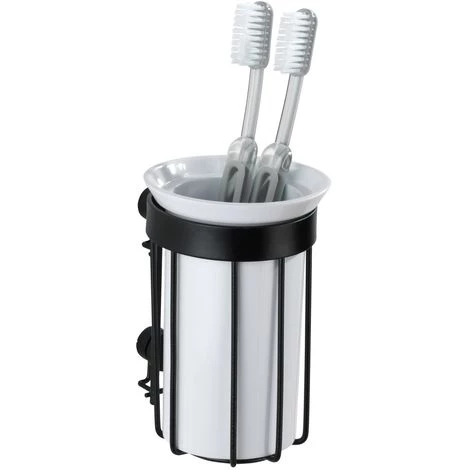 WENKO Porte Gobelet Mural De Salle De Bain Indus Classic - Diam. 9 X 12 - Noir 4 WENKO Porte Gobelet Mural De Salle De Bain Indus Classic - Diam. 9 X 12 - Noir – Image 2