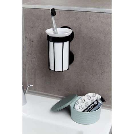 WENKO Porte Gobelet Mural De Salle De Bain Indus Classic - Diam. 9 X 12 - Noir 6 WENKO Porte Gobelet Mural De Salle De Bain Indus Classic - Diam. 9 X 12 - Noir – Image 4