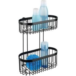 WENKO Etagère Murale De Douche Indus Classic - L. 26 X H. 33 Cm - 26 X 14 X 33 - Noir