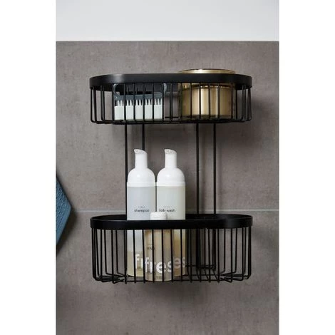 WENKO Etagère Murale De Douche Indus Classic - L. 26 X H. 33 Cm - 26 X 14 X 33 - Noir 5 WENKO Etagère Murale De Douche Indus Classic - L. 26 X H. 33 Cm - 26 X 14 X 33 - Noir – Image 3