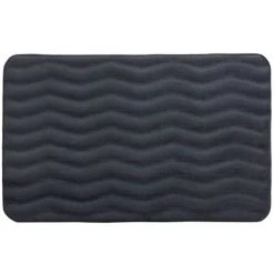 WENKO Tapis De Salle De Bain Wave - Mémoire De Forme - 80 X 50 - Gris Foncé