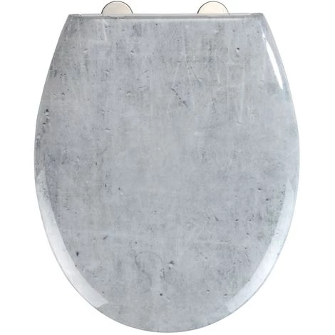WENKO Abattant WC Effet Marbre Concrete - Abaissement Automatique - Duroplast - 37 X 44 - Gris Clair 3 WENKO Abattant WC Effet Marbre Concrete - Abaissement Automatique - Duroplast - 37 X 44 - Gris Clair