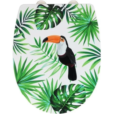 WENKO Abattant WC Exotique Toucan - Abaissement Automatique - Thermoplast - 36 X 45 - Vert 3 WENKO Abattant WC Exotique Toucan - Abaissement Automatique - Thermoplast - 36 X 45 - Vert