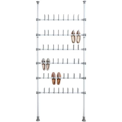 WENKO Rangement à Chaussures Extensible Herkules - L. 94 X H. 165/300 Cm - 94 X 9 X 300 - Blanc 4 WENKO Rangement à Chaussures Extensible Herkules - L. 94 X H. 165/300 Cm - 94 X 9 X 300 - Blanc – Image 2
