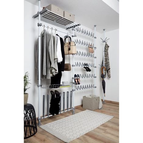 WENKO Rangement à Chaussures Extensible Herkules - L. 94 X H. 165/300 Cm - 94 X 9 X 300 - Blanc 7 WENKO Rangement à Chaussures Extensible Herkules - L. 94 X H. 165/300 Cm - 94 X 9 X 300 - Blanc – Image 5