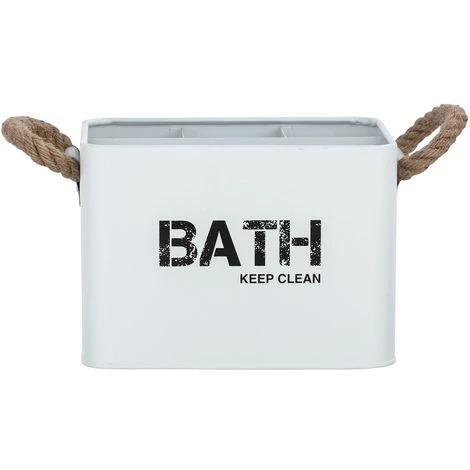 WENKO Boîte De Rangement Compartimentée Salle De Bain Gara - L. 19 X H. 12 Cm - 19 X 13 X 12 - Blanc 4 WENKO Boîte De Rangement Compartimentée Salle De Bain Gara - L. 19 X H. 12 Cm - 19 X 13 X 12 - Blanc – Image 2