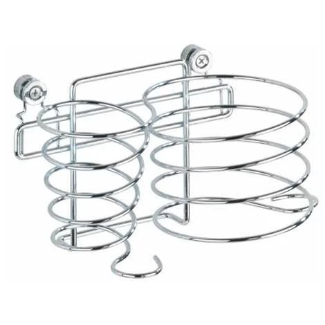 WENKO Porte Sèche Cheveux Et Lisseur Mural Classic, Support Sèche Cheveux Et Fer à Lisser, Acier, 20x12x12 Cm, Brillant - Chromé 4 WENKO Porte Sèche Cheveux Et Lisseur Mural Classic, Support Sèche Cheveux Et Fer à Lisser, Acier, 20x12x12 Cm, Brillant - Chromé – Image 2