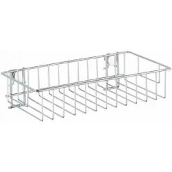WENKO Etagère Murale Salle De Bain Classic, Panier De Douche Fixation Murale Sans Perçage Avec Adaptateur Non Fourni, Acier, 24x6,5x14 Cm, Brillant - Chromé