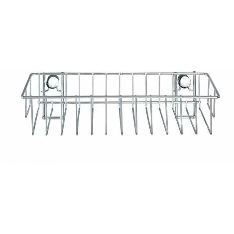 WENKO Etagère Murale Salle De Bain Classic, Panier De Douche Fixation Murale Sans Perçage Avec Adaptateur Non Fourni, Acier, 24x6,5x14 Cm, Brillant - Chromé 4 WENKO Etagère Murale Salle De Bain Classic, Panier De Douche Fixation Murale Sans Perçage Avec Adaptateur Non Fourni, Acier, 24x6,5x14 Cm, Brillant - Chromé – Image 2