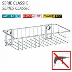 WENKO Etagère Murale Salle De Bain Classic, Panier De Douche Fixation Murale Sans Perçage Avec Adaptateur Non Fourni, Acier, 24x6,5x14 Cm, Brillant - Chromé 9 WENKO Etagère Murale Salle De Bain Classic, Panier De Douche Fixation Murale Sans Perçage Avec Adaptateur Non Fourni, Acier, 24x6,5x14 Cm, Brillant - Chromé -WENKO Soldes 13757174 3