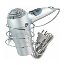 WENKO Support Sèche Cheveux Mural, Porte Sèche Cheveux Mural, Classic, Acier, 13,5x10,5x11 Cm, Brillant - Chromé