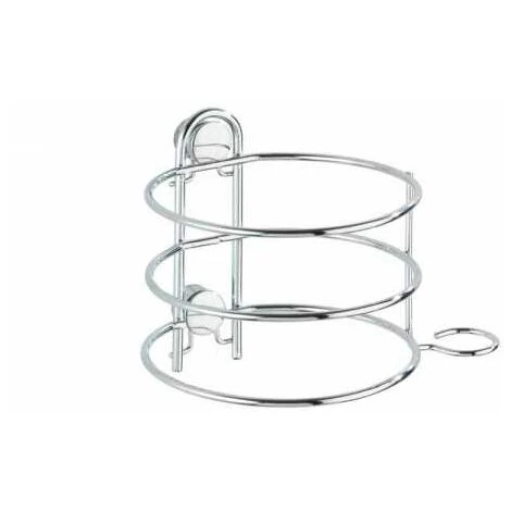 WENKO Support Sèche Cheveux Mural, Porte Sèche Cheveux Mural, Classic, Acier, 13,5x10,5x11 Cm, Brillant - Chromé 4 WENKO Support Sèche Cheveux Mural, Porte Sèche Cheveux Mural, Classic, Acier, 13,5x10,5x11 Cm, Brillant - Chromé – Image 2