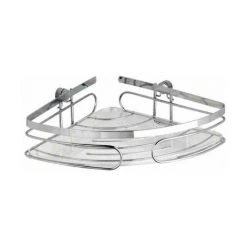 WENKO Etagère D'angle Douche, étagère Angle Salle De Bain, Premium, Acier Inox, 26,5x6,5x19 Cm, Brillant - Brillant