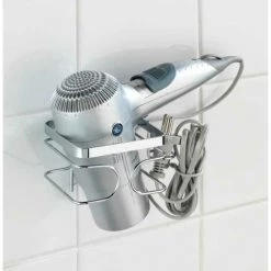 WENKO Support Sèche Cheveux Mural, Porte Sèche Cheveux Mural, Premium, Acier Inox, 13,5x10x10 Cm, Brillant - Brillant 8 WENKO Support Sèche Cheveux Mural, Porte Sèche Cheveux Mural, Premium, Acier Inox, 13,5x10x10 Cm, Brillant - Brillant -WENKO Soldes 13807901 3