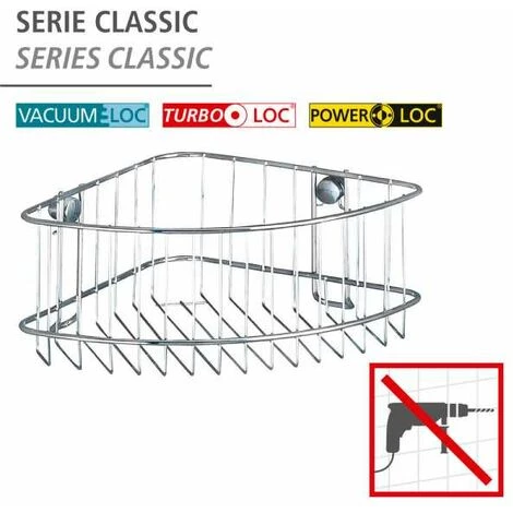 WENKO Etagère D'angle Douche Murale, étagère Angle Salle De Bain, Classic, Acier, 26,5x10x19,5 Cm, Brillant - Chromé 5 WENKO Etagère D'angle Douche Murale, étagère Angle Salle De Bain, Classic, Acier, 26,5x10x19,5 Cm, Brillant - Chromé – Image 3
