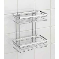 WENKO Etagère Murale Salle De Bain Premium, 2 Paniers De Douche Fixation Murale Sans Perçage Avec Adaptateur Non Fourni, Acier Inox, 24x27x13,5 Cm, Brillant - Brillant 10 WENKO Etagère Murale Salle De Bain Premium, 2 Paniers De Douche Fixation Murale Sans Perçage Avec Adaptateur Non Fourni, Acier Inox, 24x27x13,5 Cm, Brillant - Brillant -WENKO Soldes 13823126 4