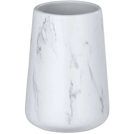WENKO Gobelet De Salle De Bain Effet Marbre Adrada - Diam. 8 X 12 - Blanc 3 WENKO Gobelet De Salle De Bain Effet Marbre Adrada - Diam. 8 X 12 - Blanc