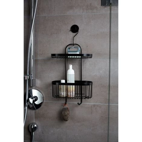 WENKO Etagère De Douche à Suspendre Indus Classic - 26 X 12 X 47 - Noir 6 WENKO Etagère De Douche à Suspendre Indus Classic - 26 X 12 X 47 - Noir – Image 4