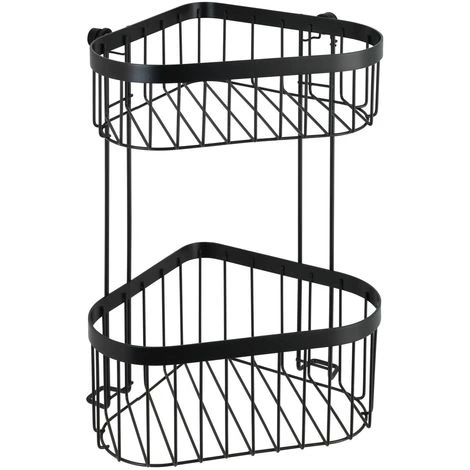 WENKO Etagère D'angle Murale De Douche Indus Classic - 23 X 18 X 33 - Noir 4 WENKO Etagère D'angle Murale De Douche Indus Classic - 23 X 18 X 33 - Noir – Image 2