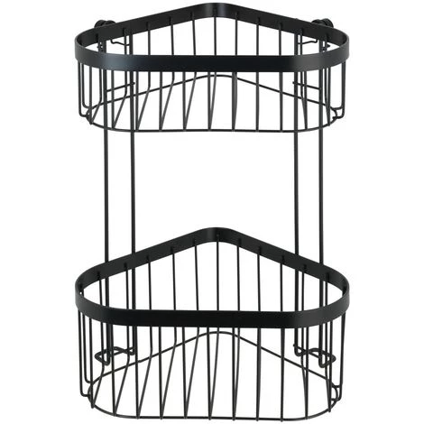 WENKO Etagère D'angle Murale De Douche Indus Classic - 23 X 18 X 33 - Noir 5 WENKO Etagère D'angle Murale De Douche Indus Classic - 23 X 18 X 33 - Noir – Image 3