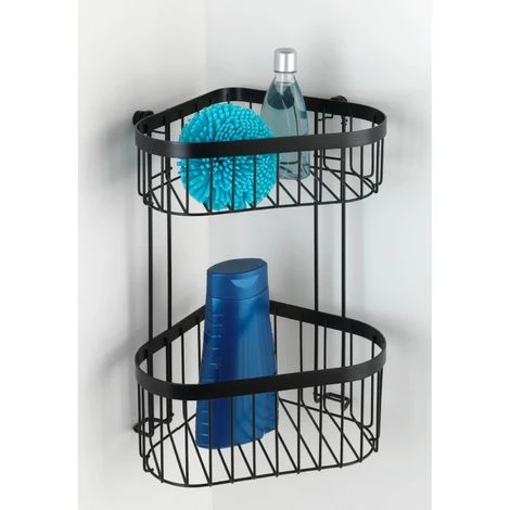 WENKO Etagère D'angle Murale De Douche Indus Classic - 23 X 18 X 33 - Noir 6 WENKO Etagère D'angle Murale De Douche Indus Classic - 23 X 18 X 33 - Noir – Image 4