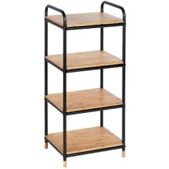 WENKO Etagère Industrielle Loft 4 Niveaux - 42 X 33 X 94 - Noir